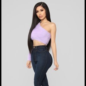 Cropped One Shoulder Sweater